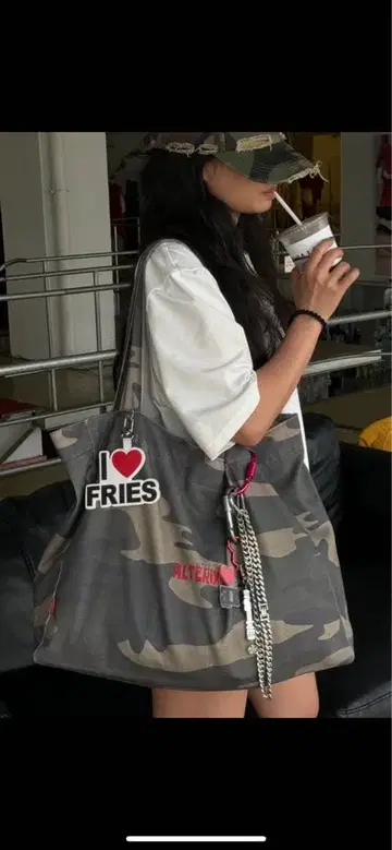 [ 새상품, 미사용 ] 토트백 카모 패턴
