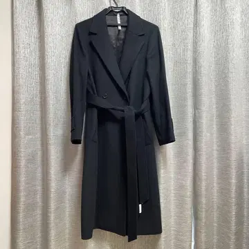 일본제 소재 더블 체스터 벨티드 코트 롱 코트