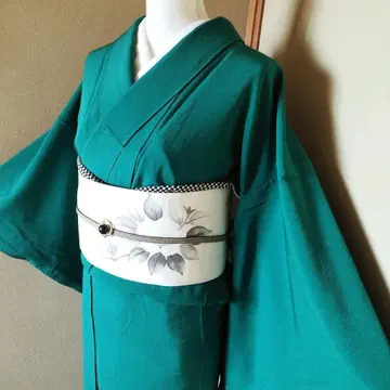 순수 실크 히토츠몬 이로무지 이중 기모노