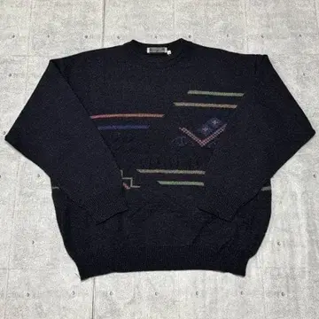 80s 90s 빈티지 클럽 우오모 3D 니트 클럽 우오모