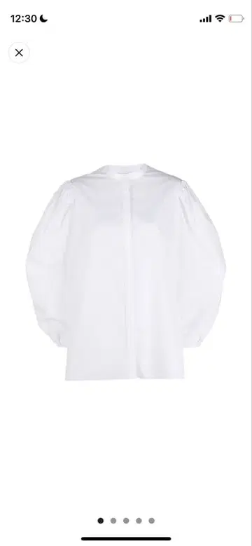 화이트 벌룬 슬리브 셔츠