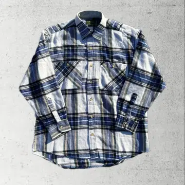 구제 온브레 체크 플란넬 셔츠 빈티지 긴팔 셔츠 90s