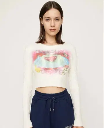 [ 새상품급 ] SLY CROP RIB x PEDRO NEKOI 상의