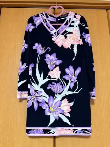 LEONARD 플라워 프린트 긴팔 튜닉 40