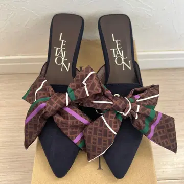 LE TALON 네이비 하이힐 리본 포함 S 미사용