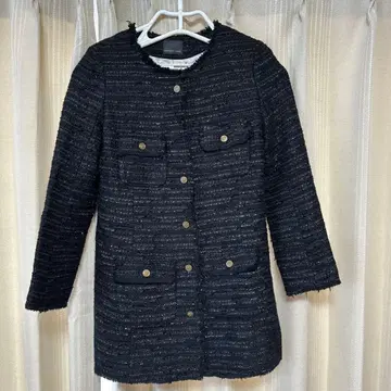 블랙 트위드 테일러드 자켓