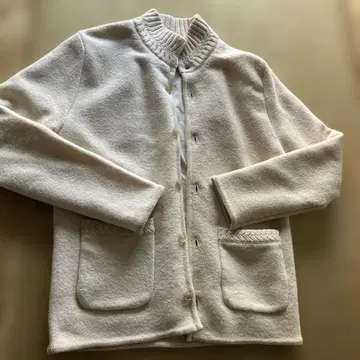 ice 노카라 자켓 아이보리