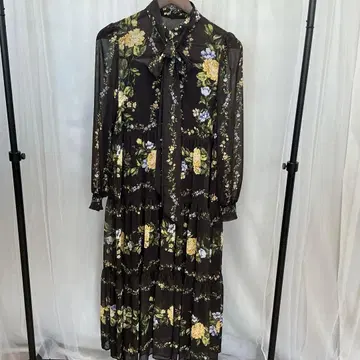 [ Diagram ] 꽃무늬 원피스/36/블랙