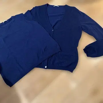 madameH 다크 네이비 캐시미어 100% 앙상블 사이즈 40