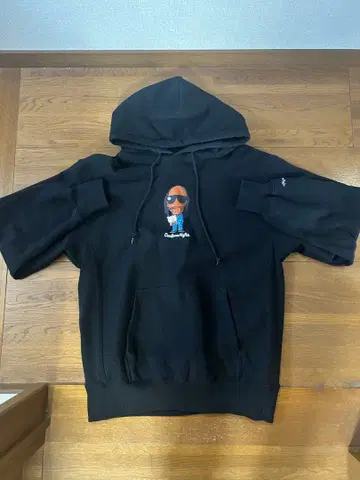SnoopDogg 블랙 후드 부착 후드티