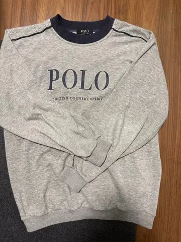 Polo 그레이 프린트 로고 맨투맨