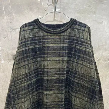 US 구제 의류 크라프트 앤 배로우 체크 무늬 니트 스웨터