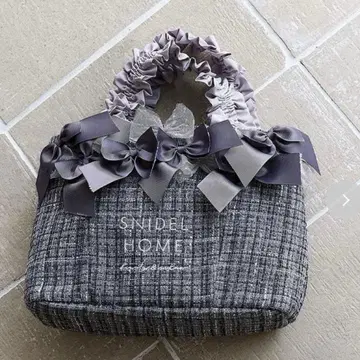 SNIDEL HOME 그레이 리본 핸드백