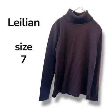 Leilian 레리안 터틀넥 스웨터 브라운 모 100% 고급