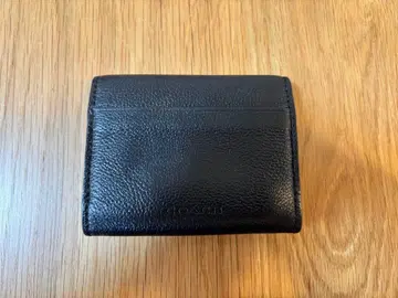 블랙 가죽 접이식 지갑