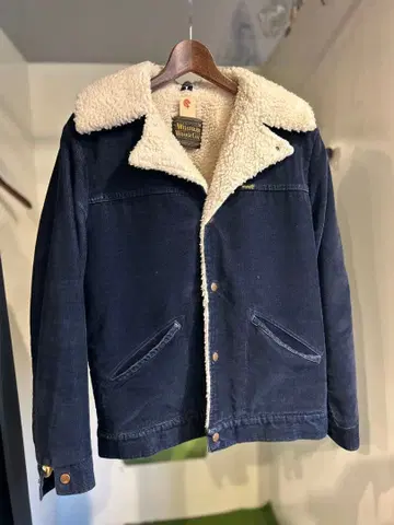 네이비 보아 안감 코듀로이 자켓