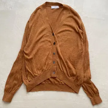 슬로브 이에나 가디건 베이지 린넨 혼방 헴프 프리