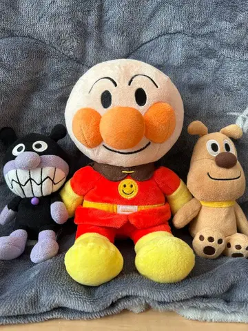 호빵맨 봉제 인형 (호빵맨, 세균맨, 치즈)