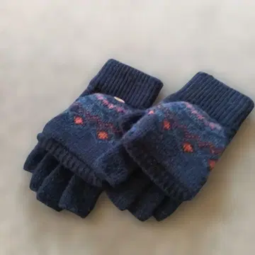 폴 스튜어트 네이비 핑거리스 미트 그로브 장갑