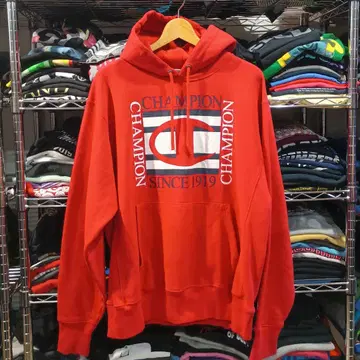 USA 구제 챔피온 리버스 위브 빅 로고 후드티