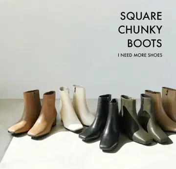 스퀘어 키 부츠 6cm 힐