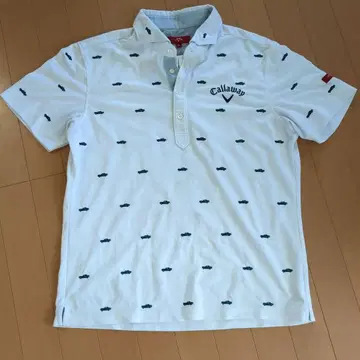 Callaway 자동차 자수 피케 셔츠 L 화이트