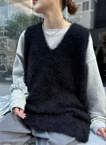 차오패닉 티피 믹스 페더얀 오버 니트 베스트 (WEB 한정판)