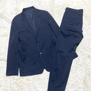 MR.OLIVE 셋업 폴리에스테르 스트라이프 2B 네이비