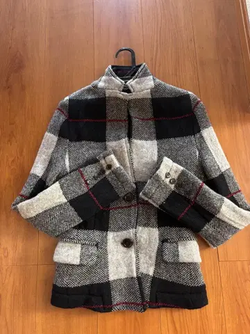 레킵 요시에.이나바 모 100% 체크 무늬 자켓