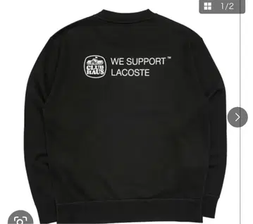 CLUBHAUS x Lacoste Crew Sweat 블랙 M