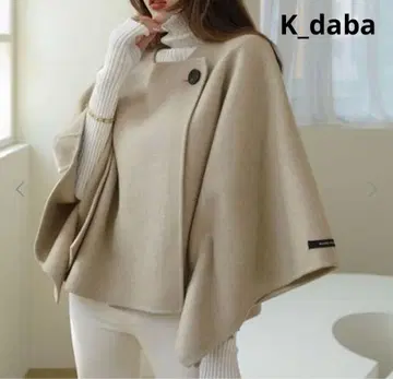 K_daba 울 혼방 케이프 자켓 판초 코트 한국