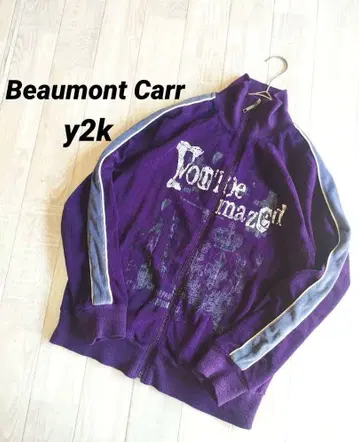00년대 y2k 시크 스타일 벨로아 트랙 자켓 Beaumont Carr