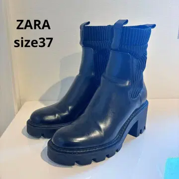 [ 새상품급 ] ZARA 자라 블랙 블랙 사이드 고어 부츠 삭스 부츠