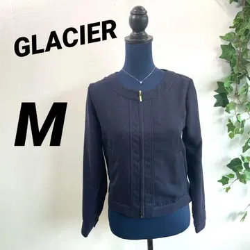 [ GLACIER ] 그라시아 블루종 M 집업 네이비 U넥 새상품급