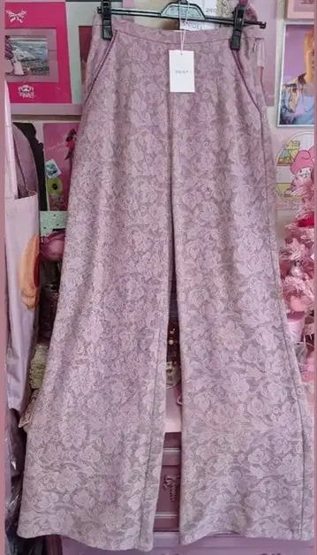 deicy 전체 레이스 팬츠 핑크 베이지