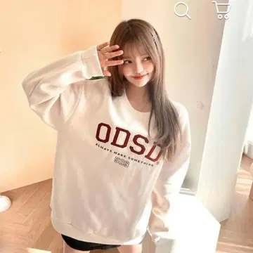 oddstudio 로고 긴팔 맨투맨 크림