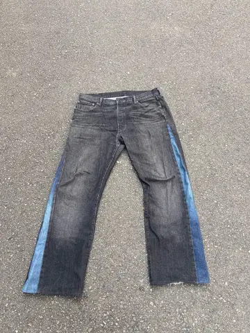 66 전반기 재구축 Levis 501 블랙 데님 플레어 타입