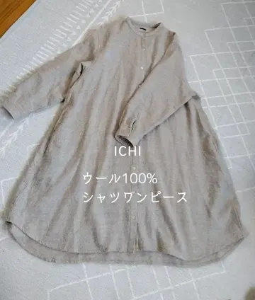 ichi 울 노카라 셔츠 원피스 겉옷으로도