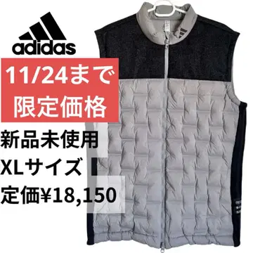 [ 미사용 새상품 ] 아디다스 골프 다운 베스트 XL 그레이 블랙 자켓