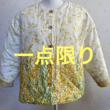 미모사와 퀼트 원단 노카라 리버서블 여성용 자켓 핸드메이드