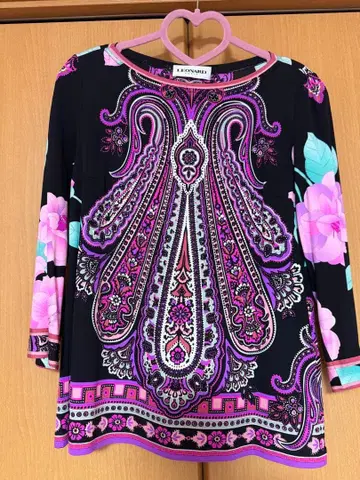 LEONARD 페이즐리 무늬 긴팔 상의