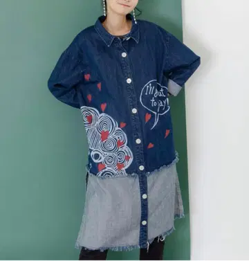 [스칼라] 스칼라 그래픽 패턴 데님 코트