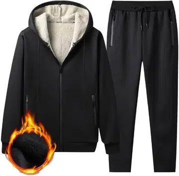 저지 상하의 세트 남성용 속기모 후드 부착 방한 방풍 흡한속건 의류