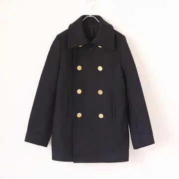MACPHEE 골드 버튼 멜톤 피코트 S 사이즈 네이비