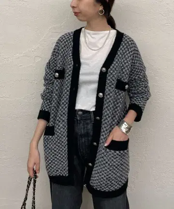 라운지 드레스 Loungedress 트위드 가디건