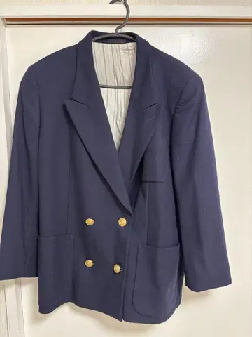 네이비 더블 브레스트 자켓