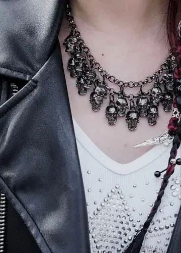 스컬 목걸이 skull vkei punk 해골 시크 스타일