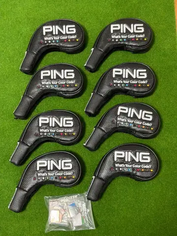 PING 아이언용 골프헤드커버 8세트 블랙