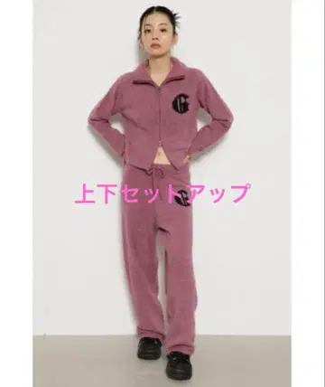 LAGUA GEM 핑크 샤기 니트 셋업