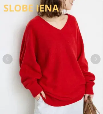 SLOBE IENA 소프트 라무 나일론 V넥 풀오버 2024